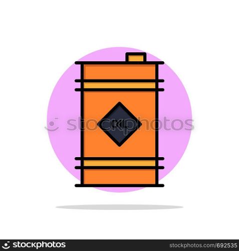 Barrel, Oil, Oil Barrel, Toxic Abstract Circle Background Flat color Icon