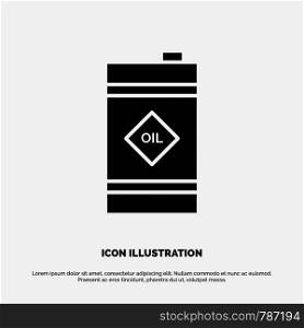 Barrel, Oil, Oil Barrel, Toxic solid Glyph Icon vector