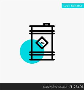 Barrel, Oil, Oil Barrel, Toxic turquoise highlight circle point Vector icon