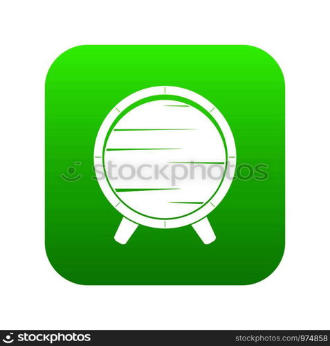 Barrel on legs icon digital green for any design isolated on white vector illustration. Barrel on legs icon digital green