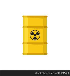 Barrel waste drum. Flat yellow illustration. Isolated vector illustration.. Barrel waste drum. Flat yellow illustration. Isolated vector
