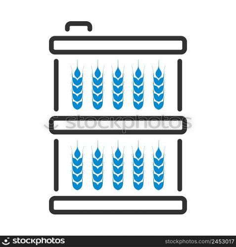Barrel With Wheat Symbols Icon. Editable Bold Outline With Color Fill Design. Vector Illustration.