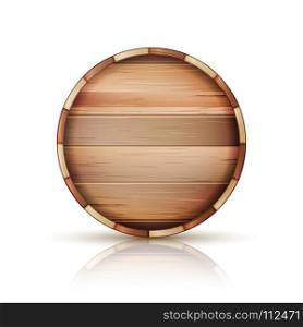 Barrel Wooden Sign Vector. 3d Icon Set Isolated On White Background.. Barrel Wooden Sign Vector. Wooden 3d Icon Illustration