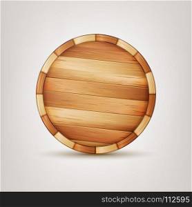 Barrel Wooden Sign Vector. Wooden 3d Icon Illustration.. Barrel Wooden Sign Vector. 3d Icon Set Isolated On White