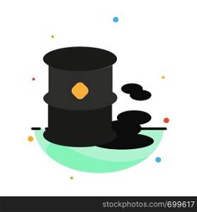 Barrels, Environment, Garbage, Pollution Abstract Flat Color Icon Template