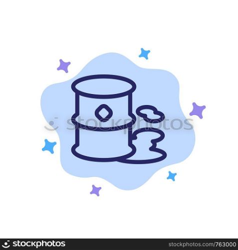 Barrels, Environment, Garbage, Pollution Blue Icon on Abstract Cloud Background