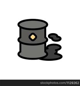 Barrels, Environment, Garbage, Pollution Flat Color Icon. Vector icon banner Template