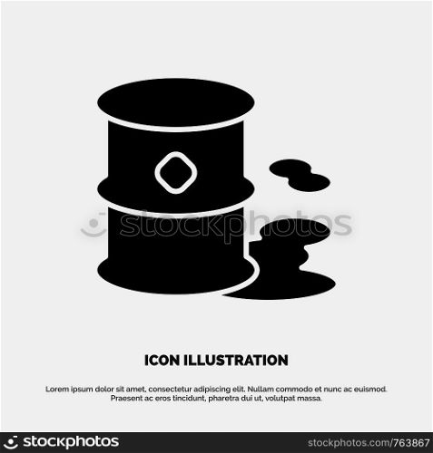 Barrels, Environment, Garbage, Pollution solid Glyph Icon vector