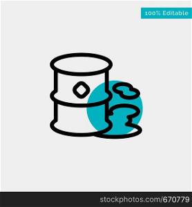 Barrels, Environment, Garbage, Pollution turquoise highlight circle point Vector icon
