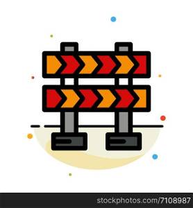 Barricade, Barrier, Construction Abstract Flat Color Icon Template