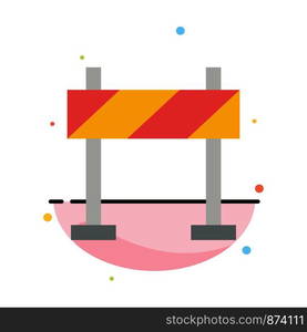 Barricade, Barrier, Construction Abstract Flat Color Icon Template