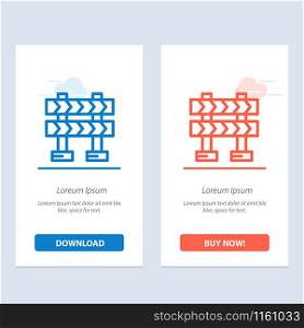 Barricade, Barrier, Construction Blue and Red Download and Buy Now web Widget Card Template