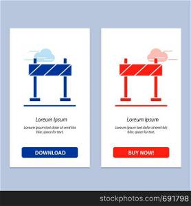 Barricade, Barrier, Construction Blue and Red Download and Buy Now web Widget Card Template