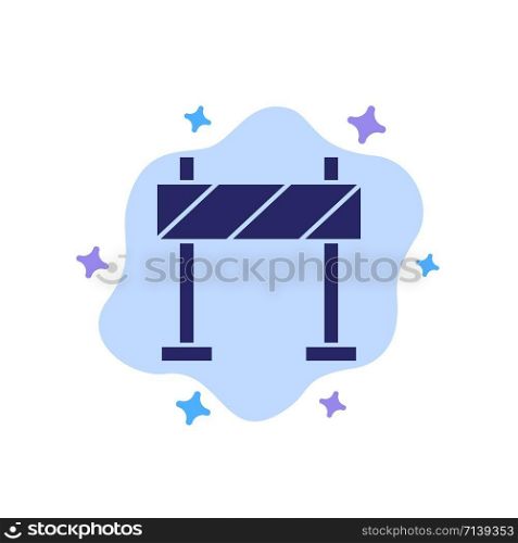 Barricade, Barrier, Construction Blue Icon on Abstract Cloud Background