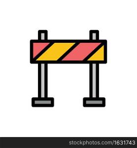 Barricade, Barrier, Construction  Flat Color Icon. Vector icon banner Template