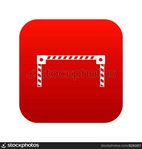 Barrier icon digital red for any design isolated on white vector illustration. Barrier icon digital red