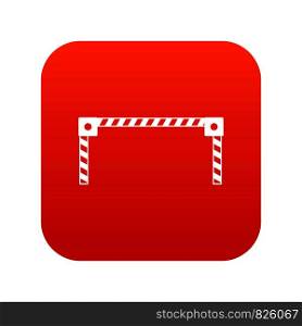 Barrier icon digital red for any design isolated on white vector illustration. Barrier icon digital red