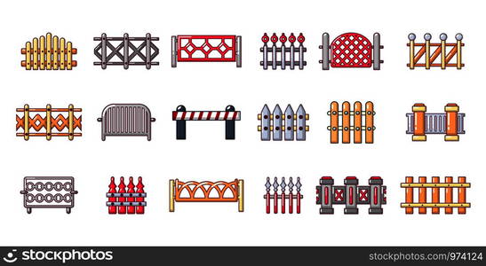 Barrier icon set. Cartoon set of barrier vector icons for web design isolated on white background. Barrier icon set, cartoon style