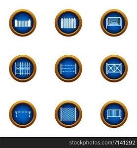 Barrier icons set. Flat set of 9 barrier vector icons for web isolated on white background. Barrier icons set, flat style