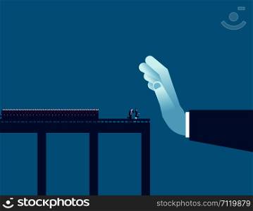 Barrier. Stop business people to success. Concept business illustration. Vector flat