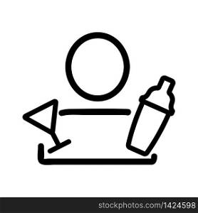 bartender workplace icon vector. bartender workplace sign. isolated contour symbol illustration. bartender workplace icon vector outline illustration