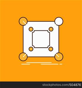Base, center, connection, data, hub Flat Line Filled Icon. Beautiful Logo button over yellow background for UI and UX, website or mobile application. Vector EPS10 Abstract Template background