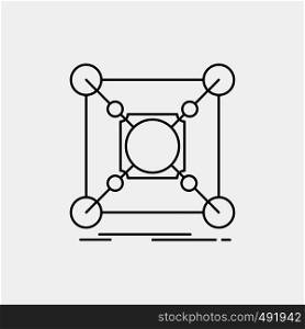 Base, center, connection, data, hub Line Icon. Vector isolated illustration. Vector EPS10 Abstract Template background