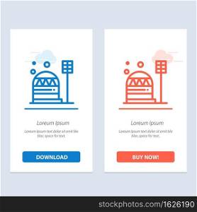 Base, Colony, Construction, Dome, Habitation  Blue and Red Download and Buy Now web Widget Card Template