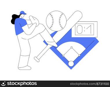 Baseball abstract concept vector illustration. Sport game, professional pitcher, athletic stadium, grass field, ch&ion team, player uniform, sports betting competition, ticket abstract metaphor.. Baseball abstract concept vector illustration.