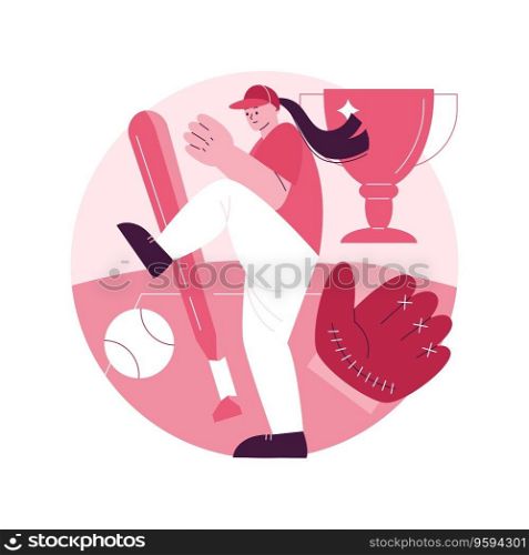 Baseball abstract concept vector illustration. Sport game, professional pitcher, athletic stadium, grass field, ch&ion team, player uniform, sports betting competition, ticket abstract metaphor.. Baseball abstract concept vector illustration.