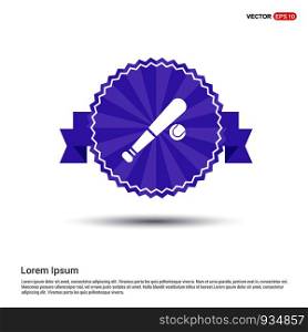 Baseball and Bat Icon - Purple Ribbon banner