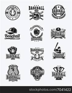 baseball badge label logo template. baseball badge label logo template vector