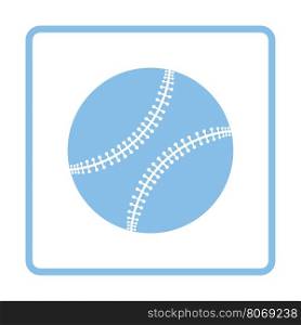 Baseball ball icon. Blue frame design. Vector illustration.