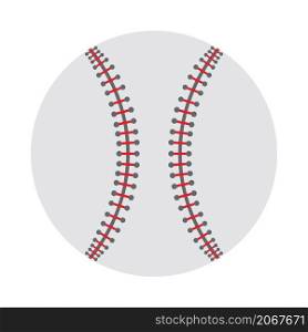 Baseball Ball Icon. Flat Color Design. Vector Illustration.