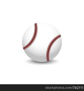 Baseball ball icon in flat design with shadow. Vector illustration. Baseball ball icon in flat design with shadow