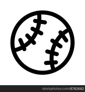 Baseball ball icon line isolated on white background. Black flat thin icon on modern outline style. Linear symbol and editable stroke. Simple and pixel perfect stroke vector illustration.