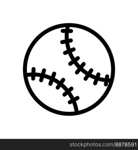 Baseball ball icon line isolated on white background. Black flat thin icon on modern outline style. Linear symbol and editable stroke. Simple and pixel perfect stroke vector illustration
