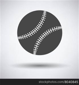 Baseball ball icon on gray background, round shadow. Vector illustration.