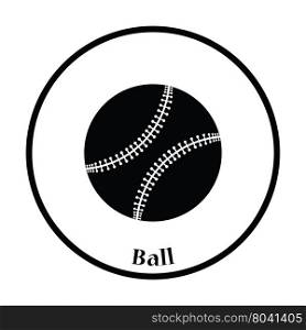 Baseball ball icon. Thin circle design. Vector illustration.