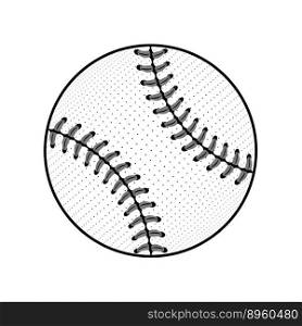Baseball ball sign black isolated vector image