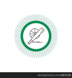 baseball, basket, ball, game, fun Line Icon. Vector isolated illustration. Vector EPS10 Abstract Template background