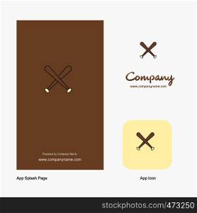Baseball bat Company Logo App Icon and Splash Page Design. Creative Business App Design Elements