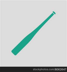 Baseball bat icon. Gray background with green. Vector illustration.
