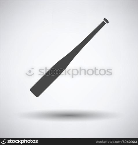 Baseball bat icon on gray background, round shadow. Vector illustration.