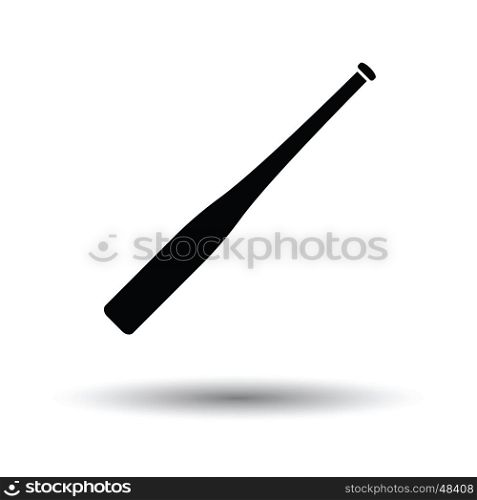 Baseball bat icon. White background with shadow design. Vector illustration.