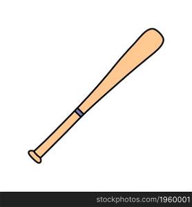 Baseball bat. Sport equipment sketch. Hand drawn icon. Vector freehand fitness illustration