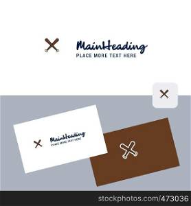 Baseball bat vector logotype with business card template. Elegant corporate identity. - Vector