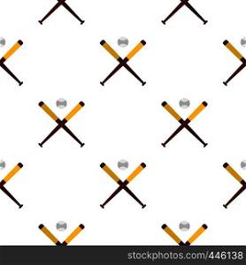 Baseball bats and baseball pattern seamless background in flat style repeat vector illustration. Baseball bats and baseball pattern seamless