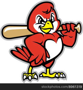 Baseball bird mascot vector image