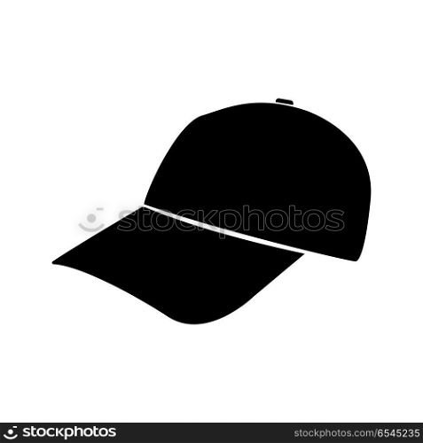 Baseball cap black icon .